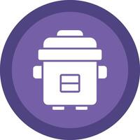 Pressure Cooker Line Shadow Circle Icon Design vector