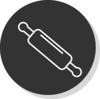 Rolling Pin Line Shadow Circle Icon Design vector