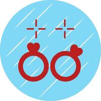 Wedding Rings Flat Circle Icon Design vector