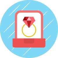 Diamond Ring Flat Circle Icon Design vector