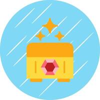 Treasure Chest Flat Circle Icon Design vector