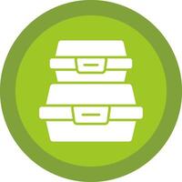 Food Container Line Shadow Circle Icon Design vector