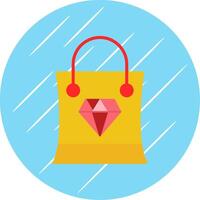 Shopping Bag Flat Circle Icon Design vector