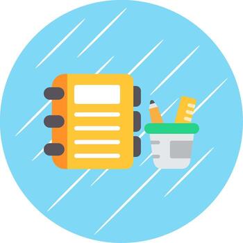Learning Tools Flat Circle Icon Design vector