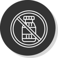 Prohibited Sign Line Shadow Circle Icon Design vector