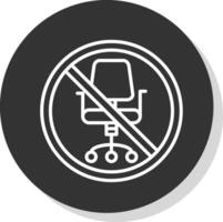 prohibido firmar línea sombra circulo icono diseño vector