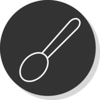 Spoon Line Shadow Circle Icon Design vector
