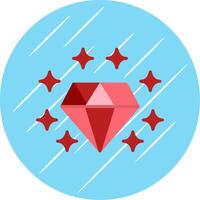 Gemstone Flat Circle Icon Design vector