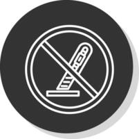 Prohibited Sign Line Shadow Circle Icon Design vector