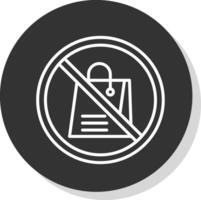 Prohibited Sign Line Shadow Circle Icon Design vector