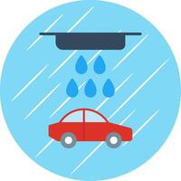 Car Wash Flat Circle Icon Design vector