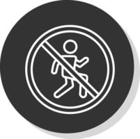 prohibido firmar línea sombra circulo icono diseño vector