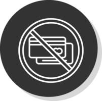 Prohibited Sign Line Shadow Circle Icon Design vector