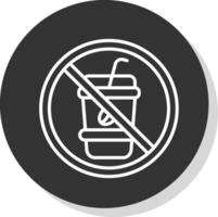 Prohibited Sign Line Shadow Circle Icon Design vector