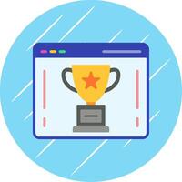 Trophy Flat Circle Icon Design vector