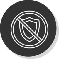 Prohibited Sign Line Shadow Circle Icon Design vector