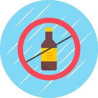No alcohol plano circulo icono diseño vector