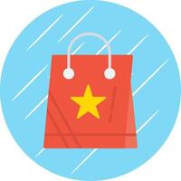 Shopping Bag Flat Circle Icon Design vector