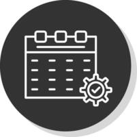 Calendar Line Shadow Circle Icon Design vector