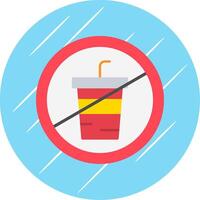 No Drink Flat Circle Icon Design vector