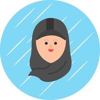 Hijab Flat Circle Icon Design vector