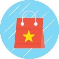 compras bolso plano circulo icono diseño vector