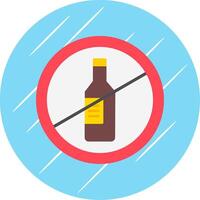 No alcohol plano circulo icono diseño vector