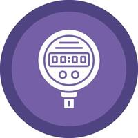 Pressure Gauge Line Shadow Circle Icon Design vector