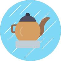 Tea Pot Flat Circle Icon Design vector