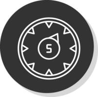 Gauge Line Shadow Circle Icon Design vector