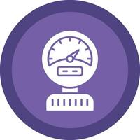 Pressure Gauge Line Shadow Circle Icon Design vector