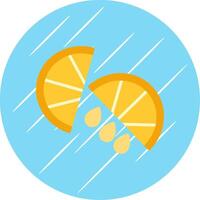 Lemon Slice Flat Circle Icon Design vector