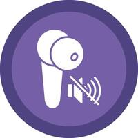 Earbud Line Shadow Circle Icon Design vector