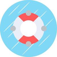 Lifebuoy Flat Circle Icon Design vector