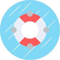 Lifebuoy Flat Circle Icon Design vector