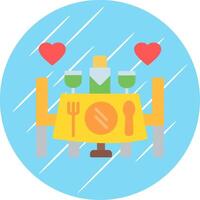 Wedding Dinner Flat Circle Icon Design vector