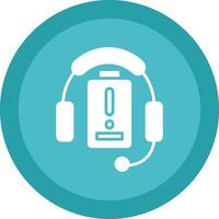 Headphones Line Shadow Circle Icon Design vector