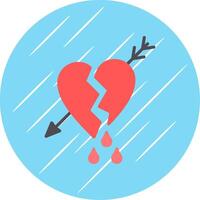 Broken Heart Flat Circle Icon Design vector