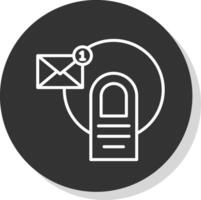 Email Line Shadow Circle Icon Design vector