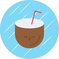 Coconut Drink Flat Circle Icon Design vector