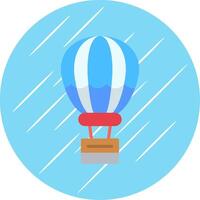 Hot Air Balloon Flat Circle Icon Design vector