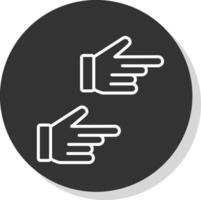 Pointing Right Line Shadow Circle Icon Design vector