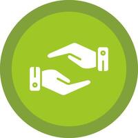 Support Hands Gesture Line Shadow Circle Icon Design vector