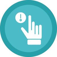 Hand Alert Line Shadow Circle Icon Design vector