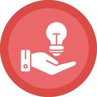 Hand Lightbulb Line Shadow Circle Icon Design vector