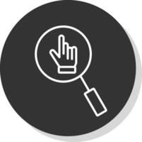 Hand Search Line Shadow Circle Icon Design vector