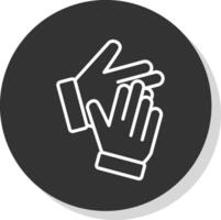 Clapping Line Shadow Circle Icon Design vector