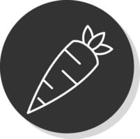 Carrot Line Shadow Circle Icon Design vector