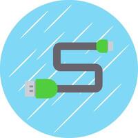 Usb Cable Flat Circle Icon Design vector