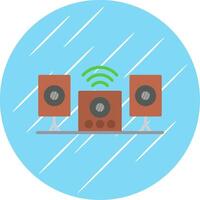 audio sistema plano circulo icono diseño vector